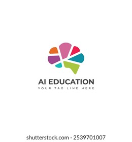Diseño creativo del logotipo de la educación de la IA 