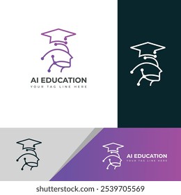 Creative AI education logo design 