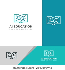 Diseño creativo del logotipo de la educación de la IA 