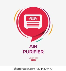 Icono creativo (purificador de aire),Signo vector.