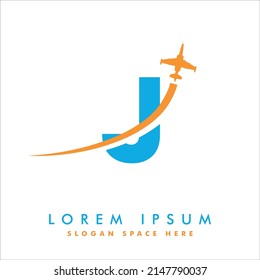 Creative Air Travel Logo Design with J letter. Air Travel Logo Design Template. tour and travel logo design vector eps 10	