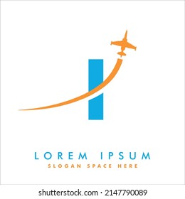 Creative Air Travel Logo Design with I letter. Air Travel Logo Design Template. tour and travel logo design vector eps 10	