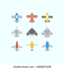 Creative Aircraft and Plane Flat Icon, It can be used in advertising, Web design, Graphic Design or Pattern Fabric