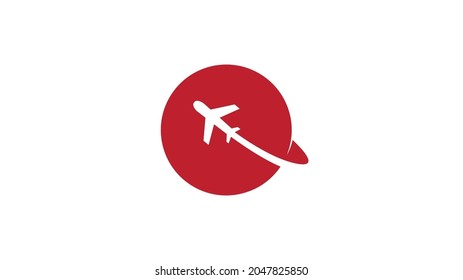 Creative airplane trip world symbol  vector logo design