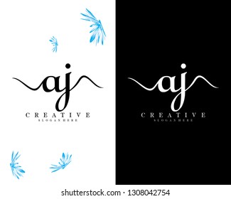 creative aj, ja letter logo design vector