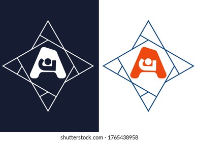 
concepto vectorial de diseño del logotipo de letras creativas AJ y JA