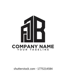 Creative AJB Vector Buildin Letter Logo monogram AJB logo AJB  letter logo design.Building home .