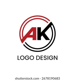 Creative AK Brand Logo Design Template
