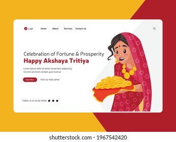 Creative Akshaya tritiya landing page template. Vector cartoon illustration.