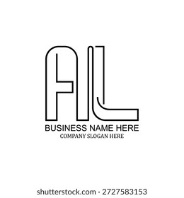 Design de logotipo criativo AL, marca minimalista moderna, ícone único al, identidade profissional AL, identidade visual versátil limpa