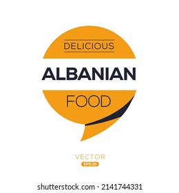 Creative (Albanian Food) Logo, Sticker, Badge, Label, Vector Illustration.