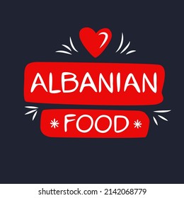 Creative (Albanian Food) Logo, Sticker, Badge, Label, Vector Illustration.