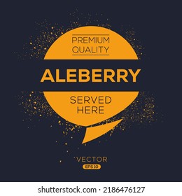 Creative (Aleberry) drink, Aleberry sticker, vector illustration.