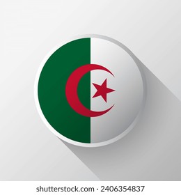Creative Algeria Flag Circle Badge