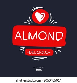 Creative (Almond) logo, Almond sticker, vector illustration.