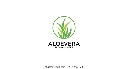 Kreatives Aloe Vera Logo Design mit modernem Konzept, Premium Vektor