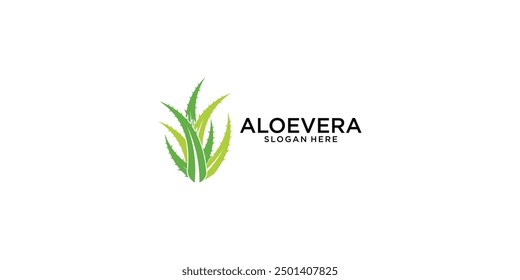 Creative aloe vera logo design with modern concept , premium vector