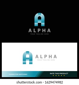 creative alpha logo template design 