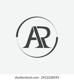 Creative Alphabet 'A' n 'R' letter with circle Logo Design