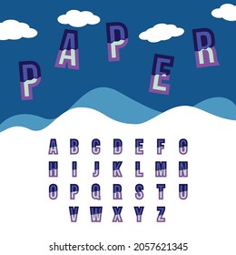 Creative Alphabet Font Cut Paper Style Vector. Best use for poster font or creative design template