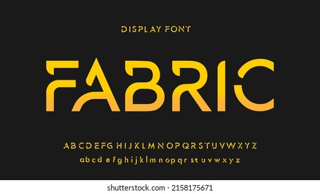 Creative alphabet font. electronic abstract typography technology sports music future