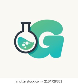 Creative alphabet G with Lab logo vector concept 