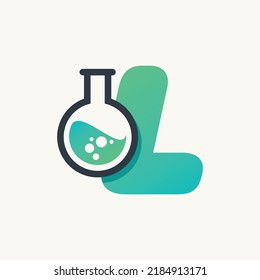 Creative alphabet L with Lab logo vector concept 