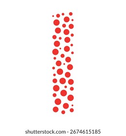 Creative Alphabet l Letter Design with Red Circles, Modern Abstract Typography Vector