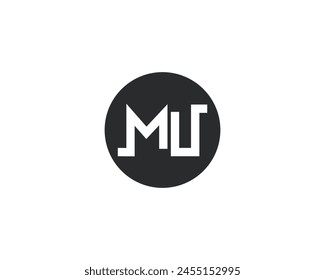 creative alphabet letter MU icon logo