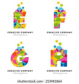 Creative Alphabet Letters Logo. Vector Letters. Colorful alphabet letters.