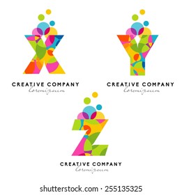 Creative Alphabet Letters Logo. Vector Letters. Colorful alphabet letters.