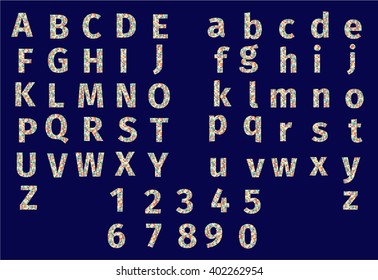 creative alphabet letters texture and numbers calligraphy design