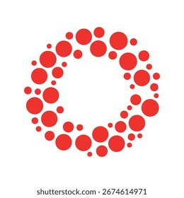 Diseño creativo del alfabeto o de la letra con los círculos rojos, Vector Abstractas moderno de la tipografía