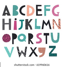 Creative alphabet. Vector illustration.