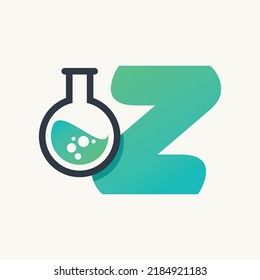 Alfabeto creativo Z con concepto de vector de logotipo de laboratorio 