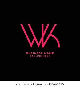 Creative Alphabets WK design featuring modern letterforms in pink