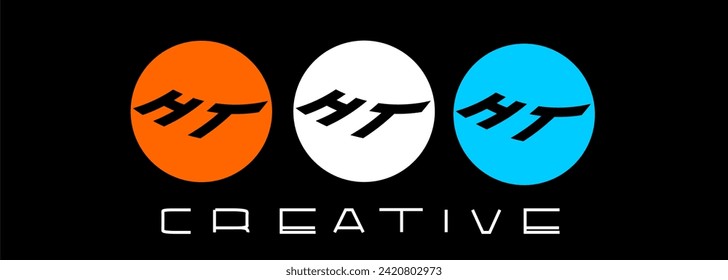 Creativo increíble logo HT colorido icono creativo plantilla vectorial
