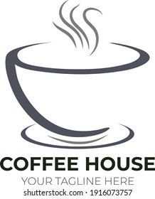 Logo creativo y asombroso de café. Logo de la cafetería 