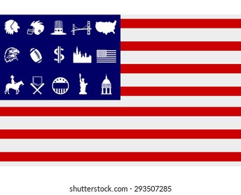 creative american flag icons vector