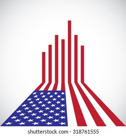 Creative American Flag, red arrows, vector