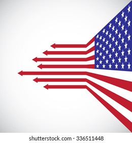 Creative American Flag, red arrows, vector illustration