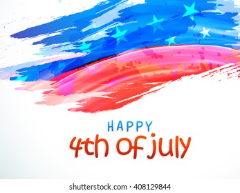 Creative American National Flag color background for 4th of July, Independence Day celebration, can be used as Poster, Banner or Flyer design.