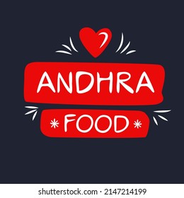 Creative (Andhra food) logo, sticker, badge, label, vector illustration.