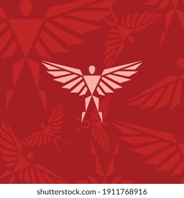 Creative angel shape with combination triangle for logo icon. Available variant color