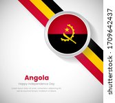 Creative angola national flag on circle. Independence day of Angola country with classic background
