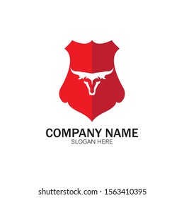 creative angry shield bull head logo design symbol vector illustration-vector