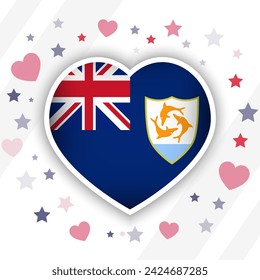 Creative Anguilla Flag Heart Icon