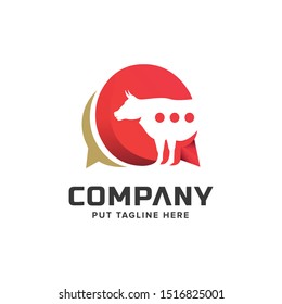 Creative animal chat messaging logo