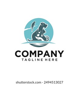 creative animal hospital logo  illustration