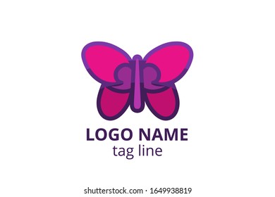 Creative animal icon fly butterfly sign design. Template logo for beauty business like spa skincare, fashion. Or any other modern corporate, consultant, investment, company.